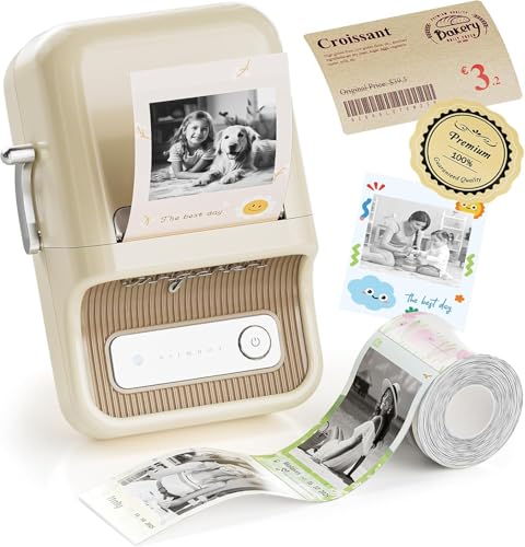NIIMBOT B21 Pro 300 DPI Bluetooth Label Maker with Tape, Beige - color: Beige