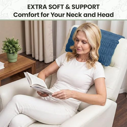 Neck Pillow for Recliner Chair, Adjustable Recliner Headrest Pillow - color: Dark Blue