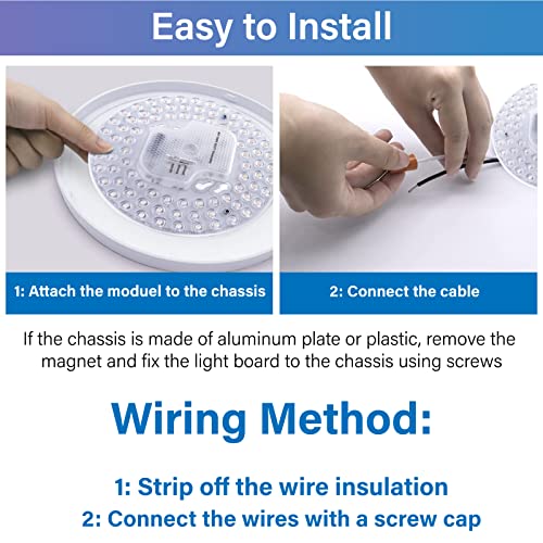 2Pack 36W LED Light Engine Retrofit Kit,6.69inch 3200LM 3CCT 3000K/4000K/5000K Dimmable Ceiling Fan Light Kits,AC 120-130V Ceiling Fan Light Replacement for Ceiling Flush Light