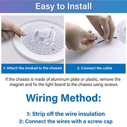 2Pack 36W LED Light Engine Retrofit Kit,6.69inch 3200LM 3CCT 3000K/4000K/5000K Dimmable Ceiling Fan Light Kits,AC 120-130V Ceiling Fan Light Replacement for Ceiling Flush Light