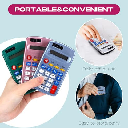 Flutesan 30 Pack Pocket Calculator,Blue, Gray, Red, Green, Purple - color: Blue, Gray, Red, Green, Purple