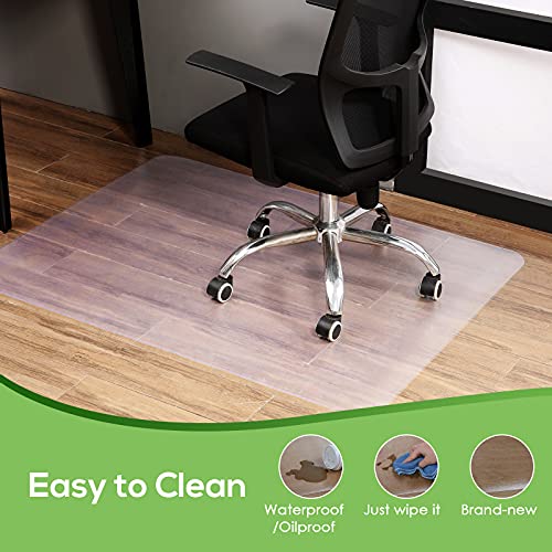 Chair Mat for Hardwood Floor Mat Office and Home Use Thick and Sturdy Transparent Desk Chair Mat Size 36" X 48" Office Clear Chair Mat - size: 36" x 48" Rectangle(For Hardwood Floor)