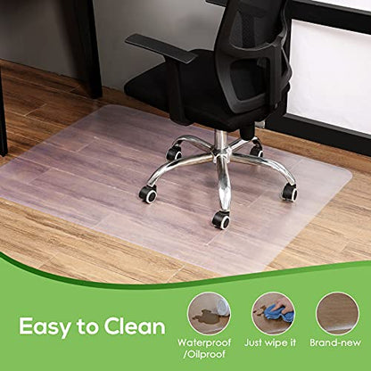 Chair Mat for Hardwood Floor Mat Office and Home Use Thick and Sturdy Transparent Desk Chair Mat Size 36" X 48" Office Clear Chair Mat - size: 36" x 48" Rectangle(For Hardwood Floor)