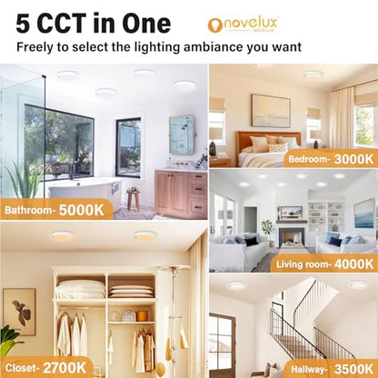 ETL Certified 7 inch Ceiling Light Dimmable Ultra-Slim Round LED Ceiling Lights Flush Mount 2700K/3000K/3500K/4000K/5000K 7'' Flat Ceiling Lamp Fixtures 5CCT 8 Pack - size: 7.2 inch-8 Pack