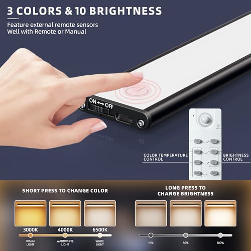 Under Cabinet Lighting,Under Counter Lights for Kitchen,Closet,60CM,3Pack - size: 60CM-3PCS