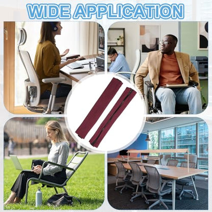 PATIKIL 18x4.3in Office Chair Armrest Covers, 1Pair, Burgundy - color: Burgundy, size: 18"