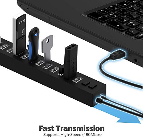 SABRENT 13-Port USB 2.0 Data Hub, Powered, 2 Switches (HB-U14P) - size: 13-PORT