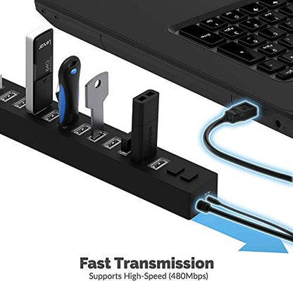 SABRENT 13-Port USB 2.0 Data Hub, Powered, 2 Switches (HB-U14P) - size: 13-PORT