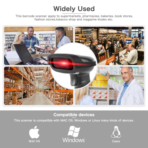 NETUM Wireless Barcode Scanner, Handheld 1D Laser Barcode Reader - color: NT-1698W