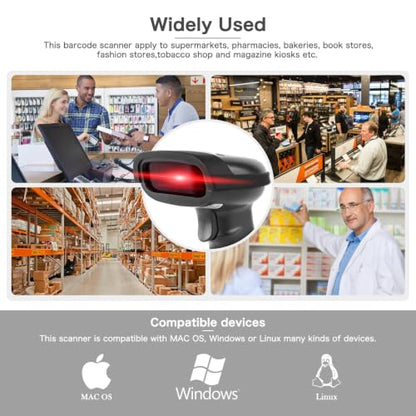 NETUM Wireless Barcode Scanner, Handheld 1D Laser Barcode Reader - color: NT-1698W