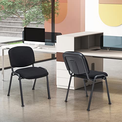 RELAX4LIFE Reception Waiting Room Chairs - Office Guest Chairs Set of 2 w/Ergonomic Backrest & Padded Seat, Armless Lobby Chair for Home Church Conference Meeting, Stackable Reception Chairs (2)