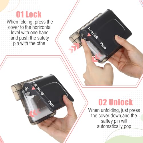 Grey 10-Hole Binding Machine for Planner with 20pcs Comb Binding Spines, Plastic Spiral Bindings Coils，30 Holes on A4,20 Holes on A5,26 Hole on B5,10 Sheet Capacity