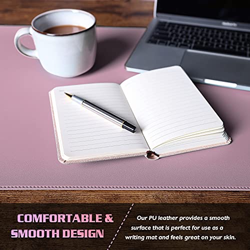 K KNODEL Small Sewing Leather Desk Mat, Desk Pad (Purple, 23.6" x 13.8") - color: Purple/Pink, size: 23.6" x 13.8"