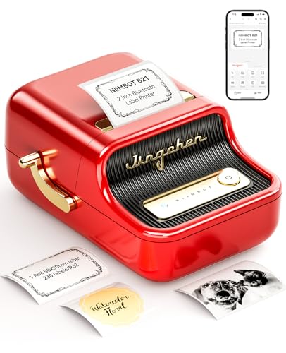 NIIMBOT B21 Label Maker, 2 Inch Bluetooth Thermal Label Printer, Red - color: Red