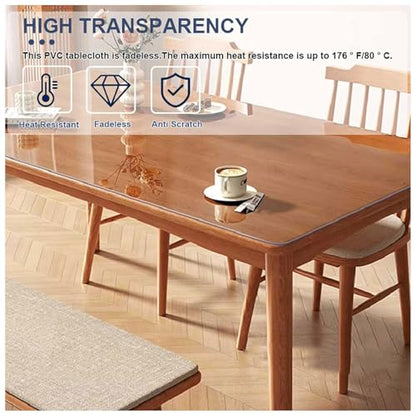 Clear Desk Mat 12"x14", 1.5mm Thick Clear Table Protector, Waterproof Plastic Table Cover Protector, PVC Protector Mat, Vinyl Cover for Desktop, Coffee & Dining - size: 12" x 14"