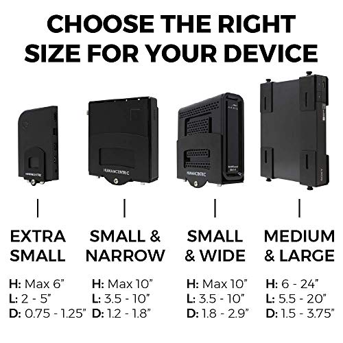 HumanCentric Adjustable Device Wall Mount, Cable Box & Modem Bracket | Adjustable Wall Adapter for Small, Wide & Narrow Devices, Cable Boxes, Modems, DVD Players, Mount on Wall Behind TV - size: Medium & Large