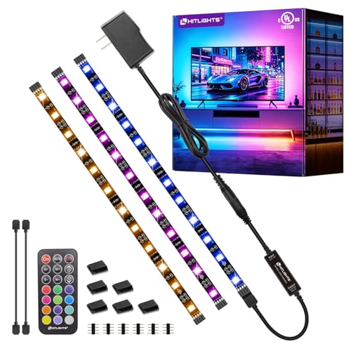 HitLights LED Strip Lights Kit, RGB Color Changing Tape Light Pre-Cut 3FT - size: 3 X 1.0FT (3FT) - Not Waterproof