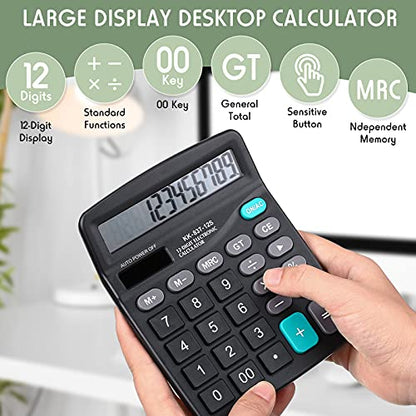 8 Pcs Calculator Desktop Bulk 12 Digits for Office School Home