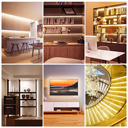 DAYBETTER Under Cabinet Lights, 6 PCS Under Cabinet Lighting with Remote, Dimmable LED Strip Lights for Bedroom, LED Lights for Kitchen Cabinet, Counter Shelf 2700K-6500K Warm to Daylight White, 9.8ft - size: 9.8ft