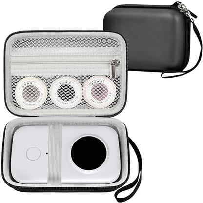 PAIYULE Hard EVA Case for Phomemo D30/D35 for Nelko P21 Label Maker - color: Black