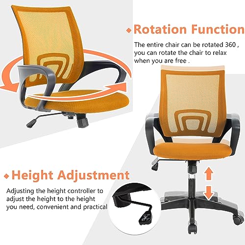 PayLessHere | Office Chair | Orange | Pack of 2 | with Lumbar Support - color: Orange, style: pack of 2