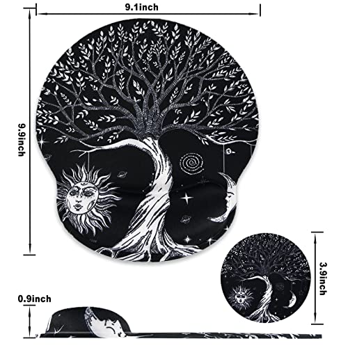ToLuLu Mouse Pad Wrist Rest Support Gel, Ergonomic Mouse Pads with Non Slip PU Base, Mouse Wrist Rest Pad for Laptop Computer Home Office Working Gaming Pain Relief, Moon & Sun - color: Sun & Moon