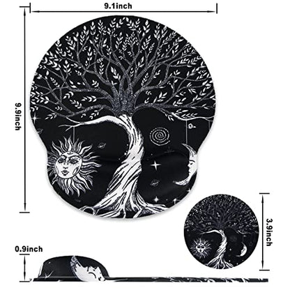ToLuLu Mouse Pad Wrist Rest Support Gel, Ergonomic Mouse Pads with Non Slip PU Base, Mouse Wrist Rest Pad for Laptop Computer Home Office Working Gaming Pain Relief, Moon & Sun - color: Sun & Moon