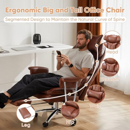 Sweetcrispy Executive Home Office Chair, Ergonomic Desk Chair - color: Brown