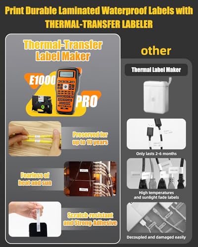 Label Maker Machine with-Tape, Heat Shrink Label Maker Waterproof-Labels