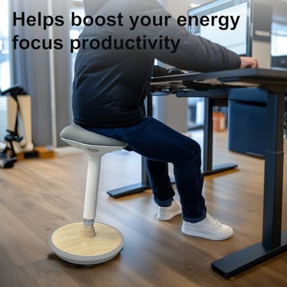 Adult Wobble Stool,Anti-Fatigue Standing Desk Stool,Light Wood - color: Light Wood