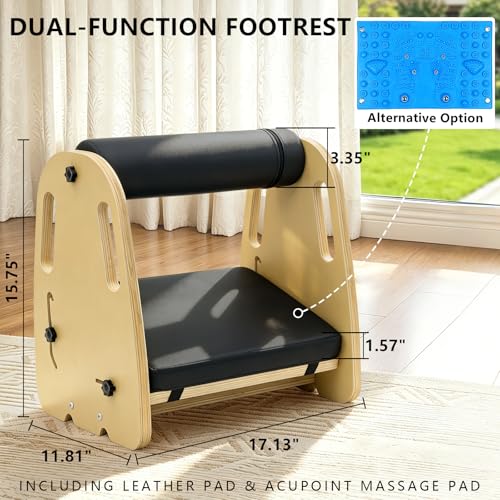 Under Desk Foot Rest,Massage & Leather Pads,3 Height Levels-Blue - color: Blue