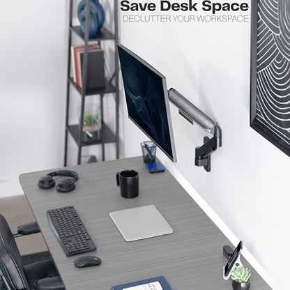 VIVO Single Monitor Counterbalance Wall Mount for 32 inch Screens up to 19.8 lbs, Full Motion, Max VESA 100x100, Black, MOUNT-V001G - size: Up to 32", style: Single Mount