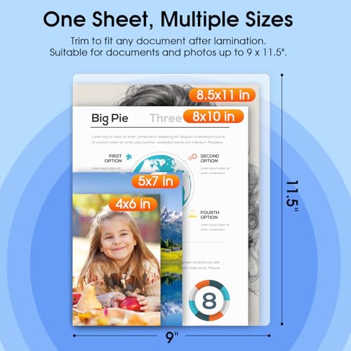 KTRIO 200 Pack Laminating Sheets 3 Mil, Hold 8.5 x 11 inch Documents, Menus