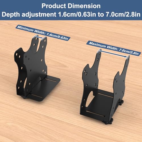 Adjustable Thin Client Mini PC Mount Bracket, Mini PC Vesa Mount, Under Desk Mount, Wall Mount and Attached to Monitor Arm Mount for NUC, Dell, HP, Mac mini, Cable Boxes, Wi-Fi Routers and Small CPUs