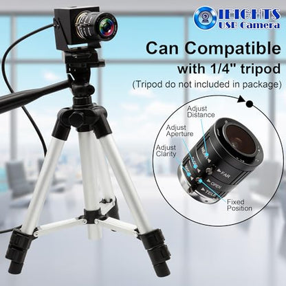 12mp Manual Zoom USB Camera for Computer, 120FPS/1080P High Speed Webcam | 3.6-10mm 3X Zoom Lightburn Camera for Laser, Varifocal Close-up PC Camera for USB Microscope, Pet Monitoring & Surveillance
