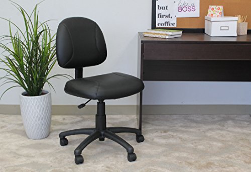 Boss Office Products Posture Task Chair Without Arms in Black, Low-Back (B305)