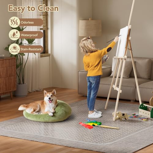 Office Chair Mat for Low Pile Carpet, 48" x 60" Clear Plastic | Floor Protector, Heavy Duty Desk Chair Mat for Rolling Chairs, Smooth Glide Computer Mat for Home Office - size: 48"x60"