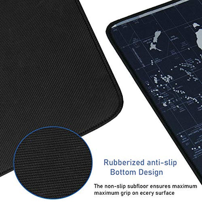 Gaming Mouse Pad, Non-Slip Spill-Resistant Large Extended Desk Mouse Pad - color: Map, size: 31.5L x 15.7W inches