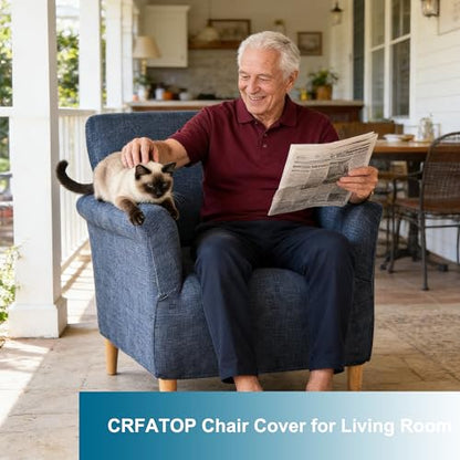 CRFATOP Accent Chair Cover, Stretch Armchair Slipcover for Living Room - color: Color A02