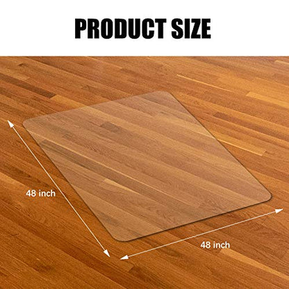 Kuyal Clear Chair mat for Hard Floors 48 x 48 inches Transparent Floor Mats Wood/Tile Protection Mat for Office & Home(48" X 48" Square) - size: 48" x 48" Square