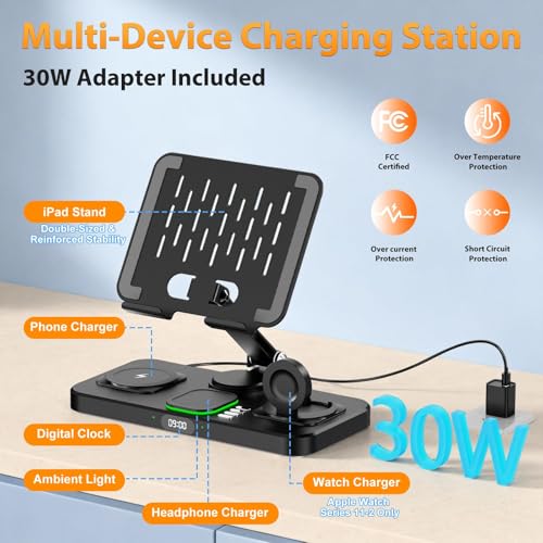Wireless Charging Station for Apple Devices, Only for Apple Watch Charging - color: Black