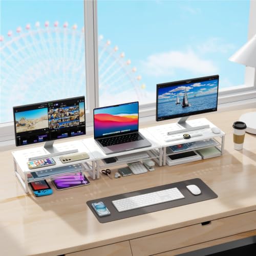 gianotter 2-Tier Metal Monitor Stand Riser - color: White