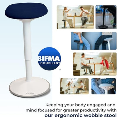 Standing Desk Stool Chair, Height Adjustable Stool 21-31 inch for Office and Classroom, Swivel seat, Anti-Slip Bottom Ergonomic Wobble Stool with Rocking Motion, Blue - color: Blue, size: 21-31 inch