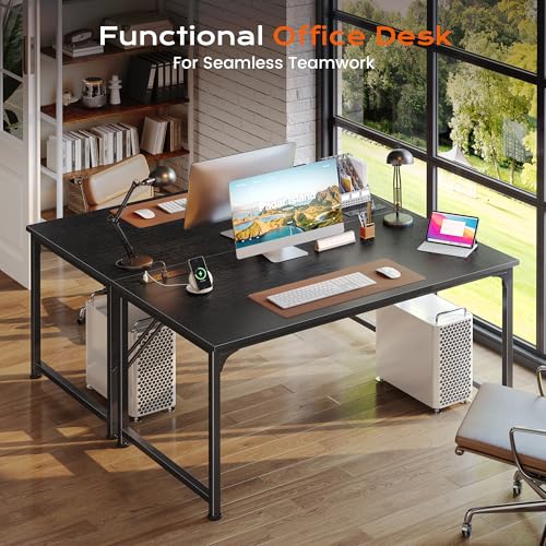 PRAISUN 47 X 24 Inch Deeper Desk with Power Outlets - color: Black, size: 47.2*23.6 inch