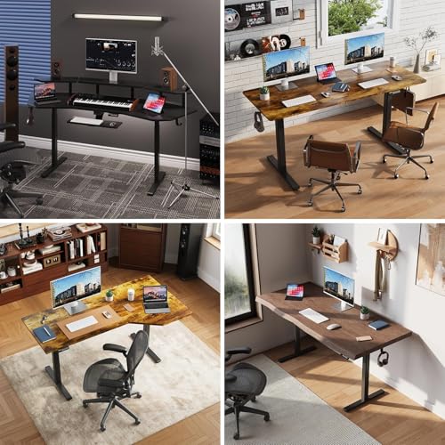 Dual Motor Standing Desk Frame for 40-63 in Tops, 264 lb, Black | Frame Only, Fits 40-63 x 24-28 in Tops, 28.3-46.5 in Height, 2+3 Controls, ≤45 dB, 264 lb Capacity - color: Black