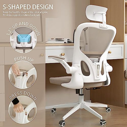 Ergonomic Office Desk Chair High Back Mesh Computer Chair (06Khaki, Chair) - color: 06khaki
