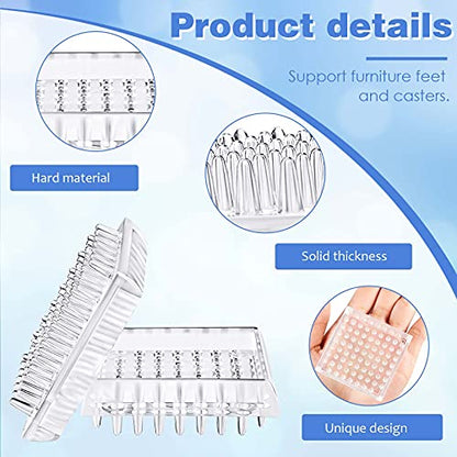Jetec 8 Pcs Carpet Protectors Furniture Leg Spiked Caster Cups, Square - style: Square