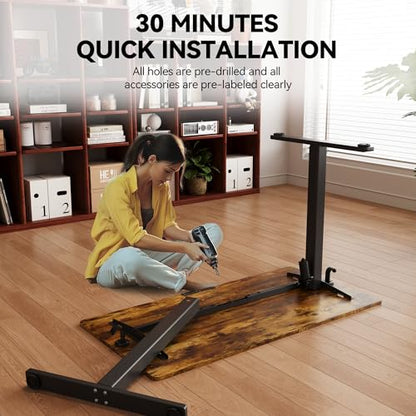 48 x 24 Inch Electric Standing Desk, 3 Memory Presets, Brown - color: Brown, size: 48*24