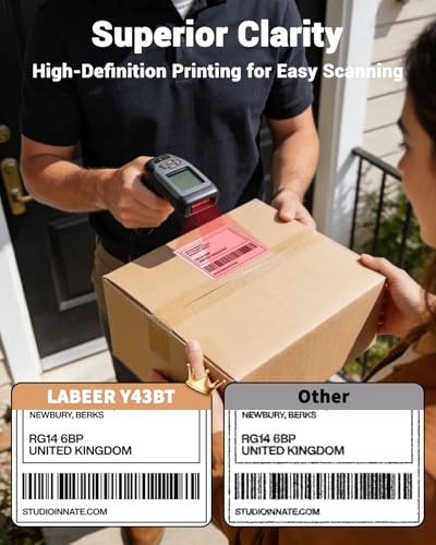 Labeer Bluetooth Thermal Shipping Label Printer, Wireless 4x6 Printer White - color: White