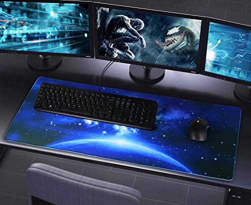 Extended Large Mouse Pad, Gaming Mouse Pad with Nonslip Base- Blue - color: Blue, size: 31.5L x 15.7W inches